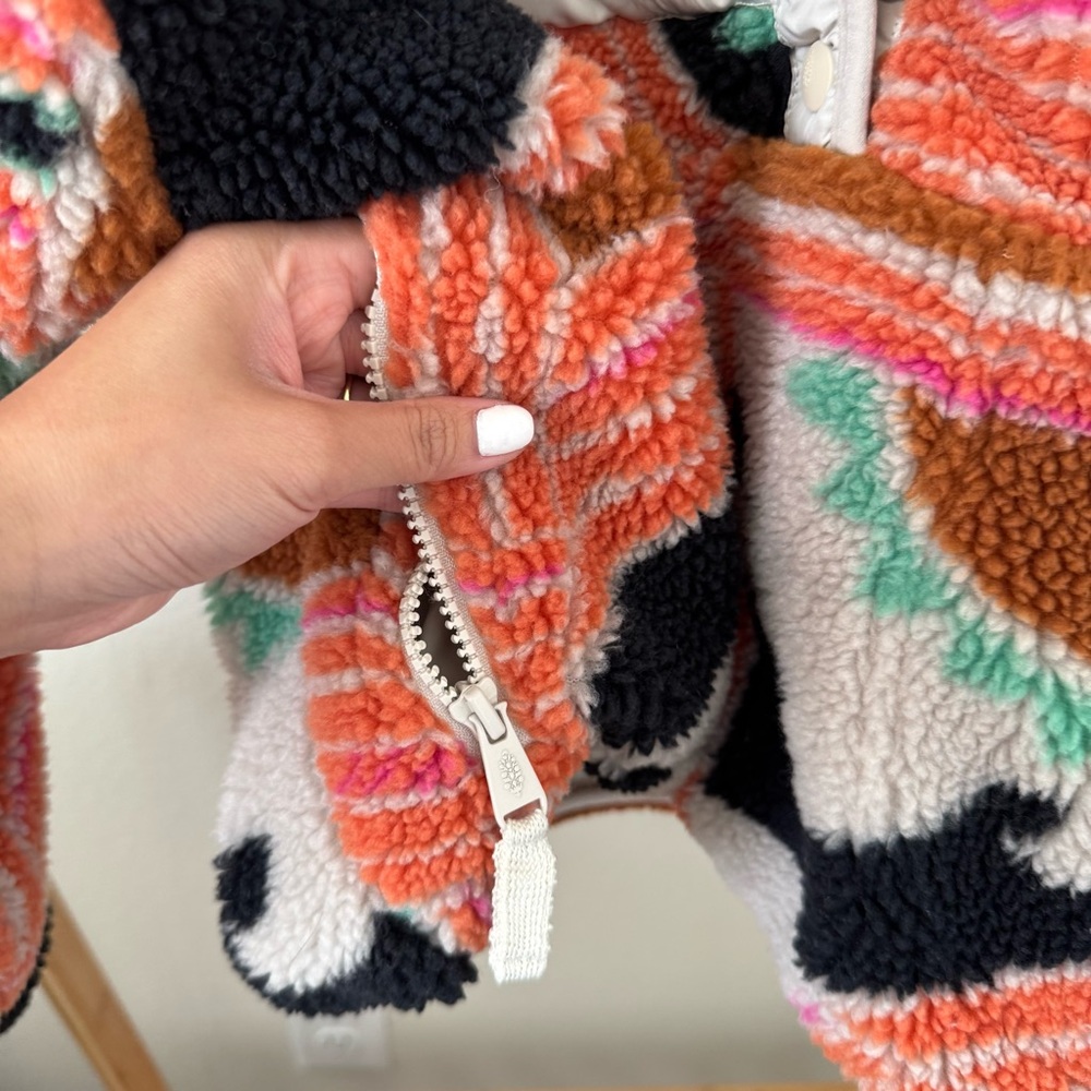 Free People Printed Hit the Slopes Fleece - Orange - Picture 6 of 6